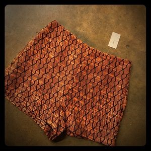 Orange and Black high waisted shorts